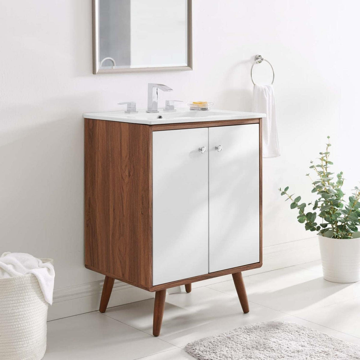 24-Inch Modern Bathroom Vanity Cabinet – Contemporary Design (Sink Not Included)