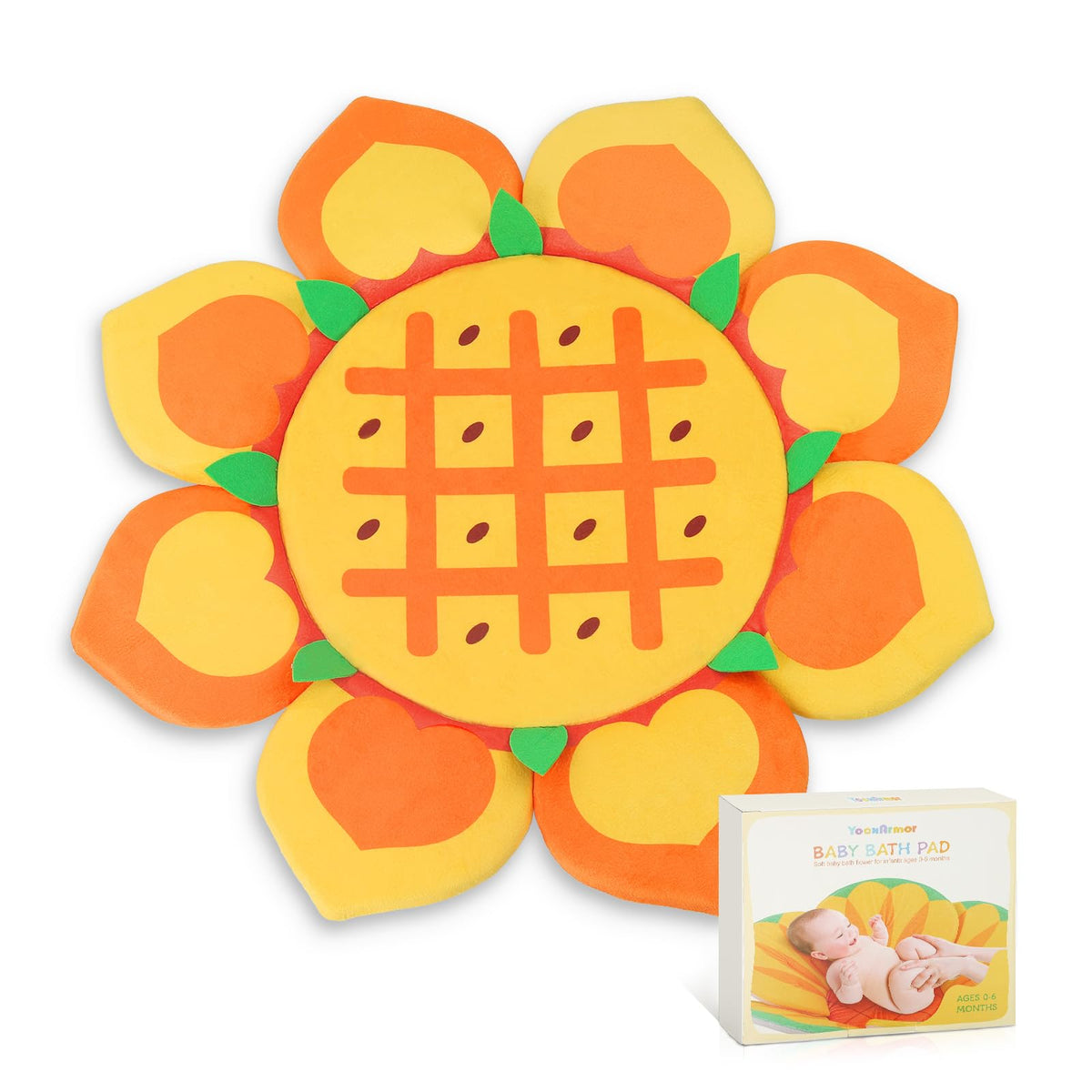 Flower Baby Bath Pad for Infant Bathtub Sink, Non-Slip