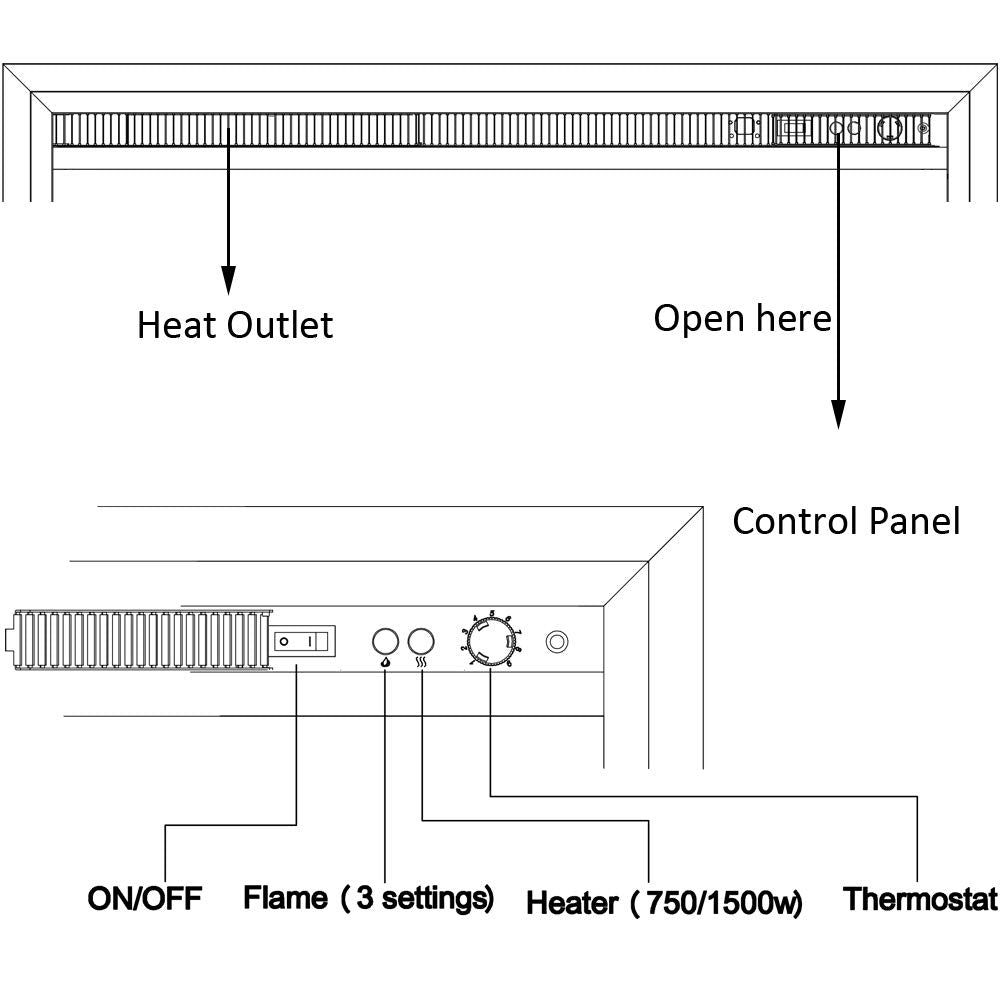 Gavin 33x21 Inches Electric Fireplace Insert