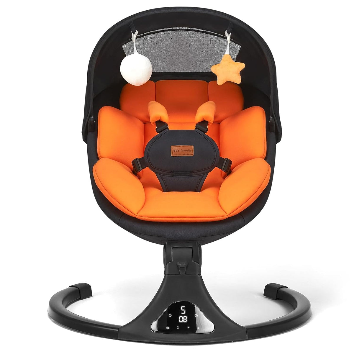 Swings for Infants Remote/Touch Speed Bluetooth 12 Melodies Orange