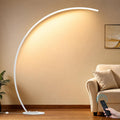 Ultra-Wide Coverage LED Lamps with 3 Color Temperatures, White Dimmable Arc Floor Lamps, Modern Standing Tall