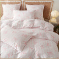Pink Bow Striped Duvet Cover Set