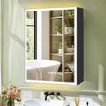 Aluminum Medicine Cabinet with Light,Stepless Glass Shelf,3 Colors Temperature,Dimmer,Backlit Lighting,Internal