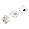 Gold Clover Wall Mirrors, 9.9 x 9.9 Inches, Set of 3