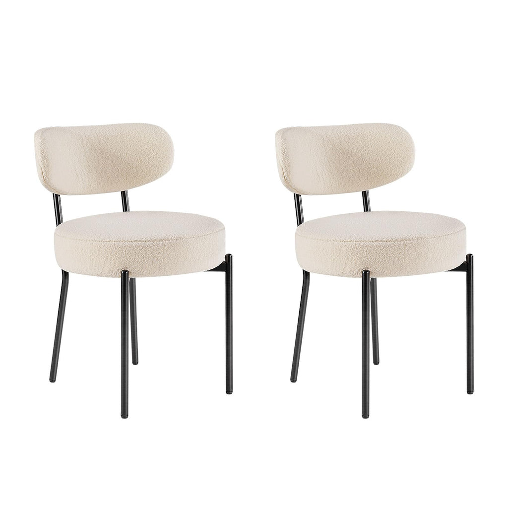 Mid Century Modern Chair Upholstered Curved Backrest