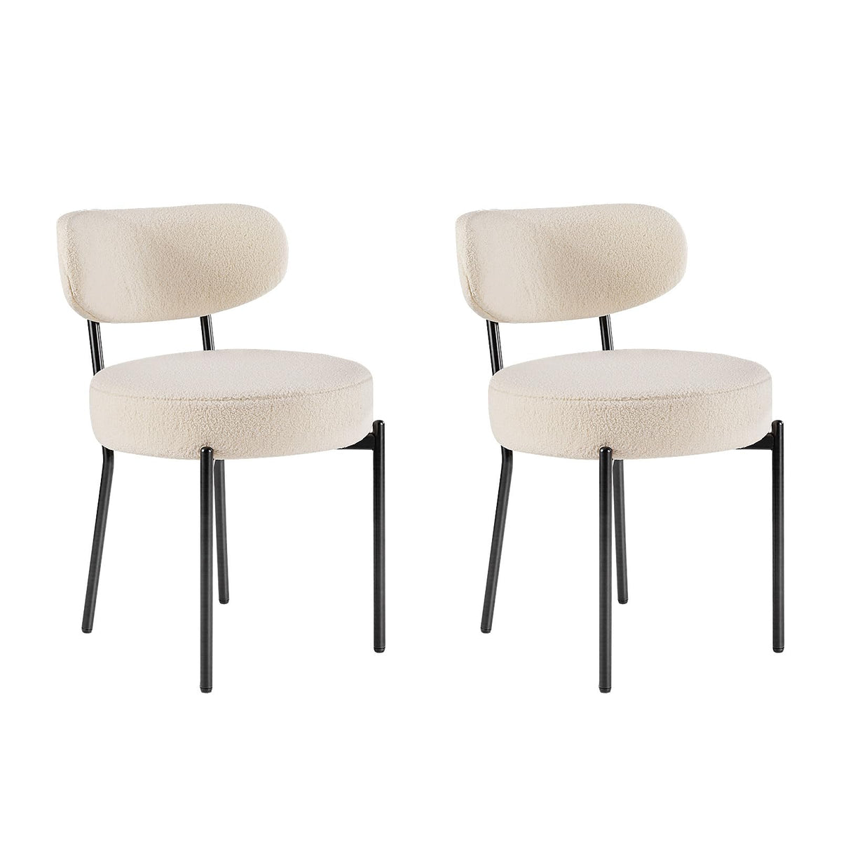 Mid Century Modern Chair Upholstered Curved Backrest