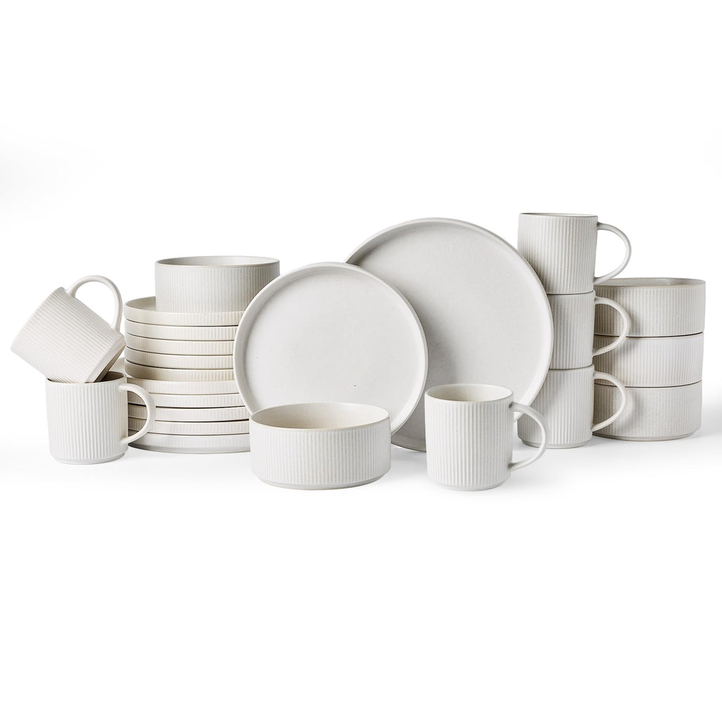 Star Dinnerware Sets with Mugs, Ceramic Plates and Bowls Set for 6