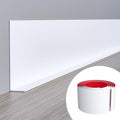 Flexible Baseboard Molding Trim, 5 Inch(W) x 60 Feet(L) Peel and Stick Rubber Wall Trim Molding, Self-Adhesive Vinyl