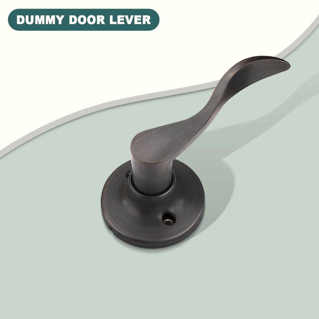5 Pack Half Dummy Door Handles Oil Rubbed Bronze Dummy Lever Door Handle for Closets Right-Handed Dummy Door Levers