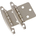 (25 Pairs Pack/50 Pcs) Satin Nickel, Non Self Closing/Free Swinging Variable Overlay Flush Cabinet Hinge