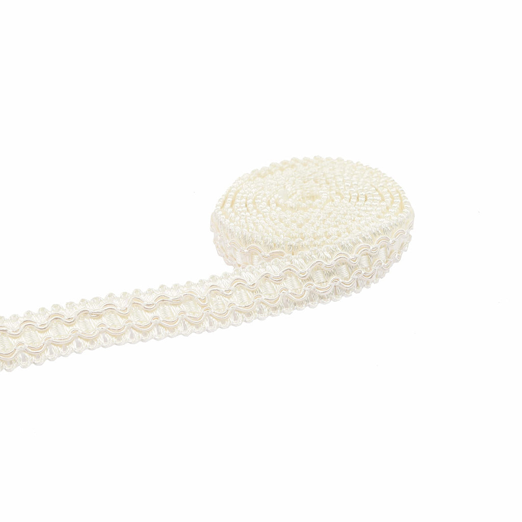 0.7 Inch Gimp Braid Trim, White - 10 Yard