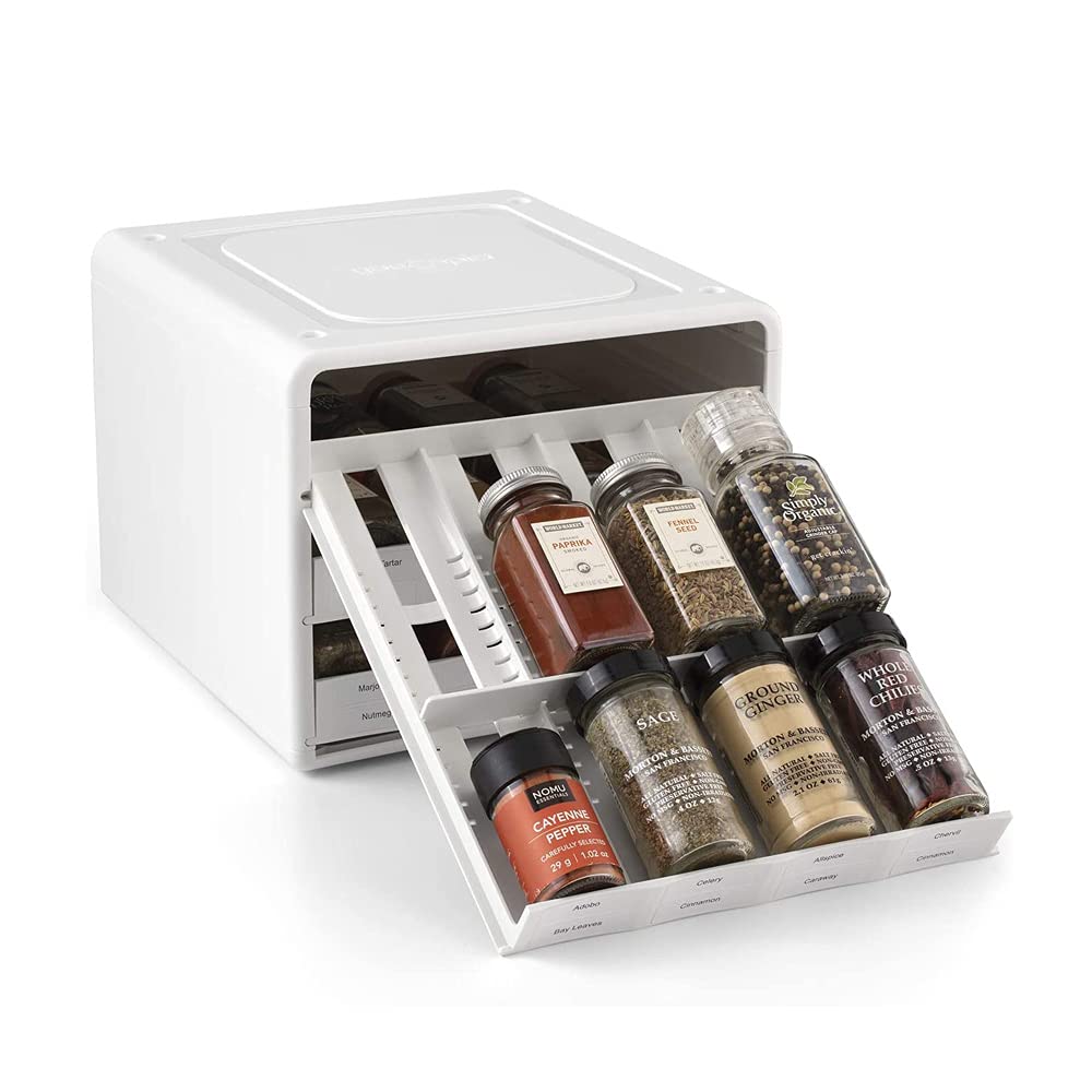 SpiceStack Adjustable Spice Rack Organizer, Pull-Down 24-Bottle Seasonings and Spices Holder Cabinet and Pantry