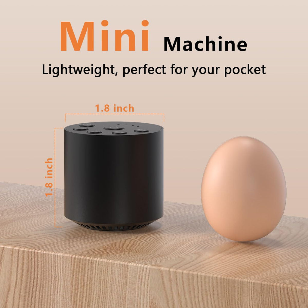 Sleep White Noise Portable Sound Machines with 30 Sounds, 32 Levels Volume Compact 4 Timer Options Auto-Off and Memory