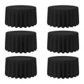 6 Pack Black Round Tablecloths 120 Inch for 60" Tables