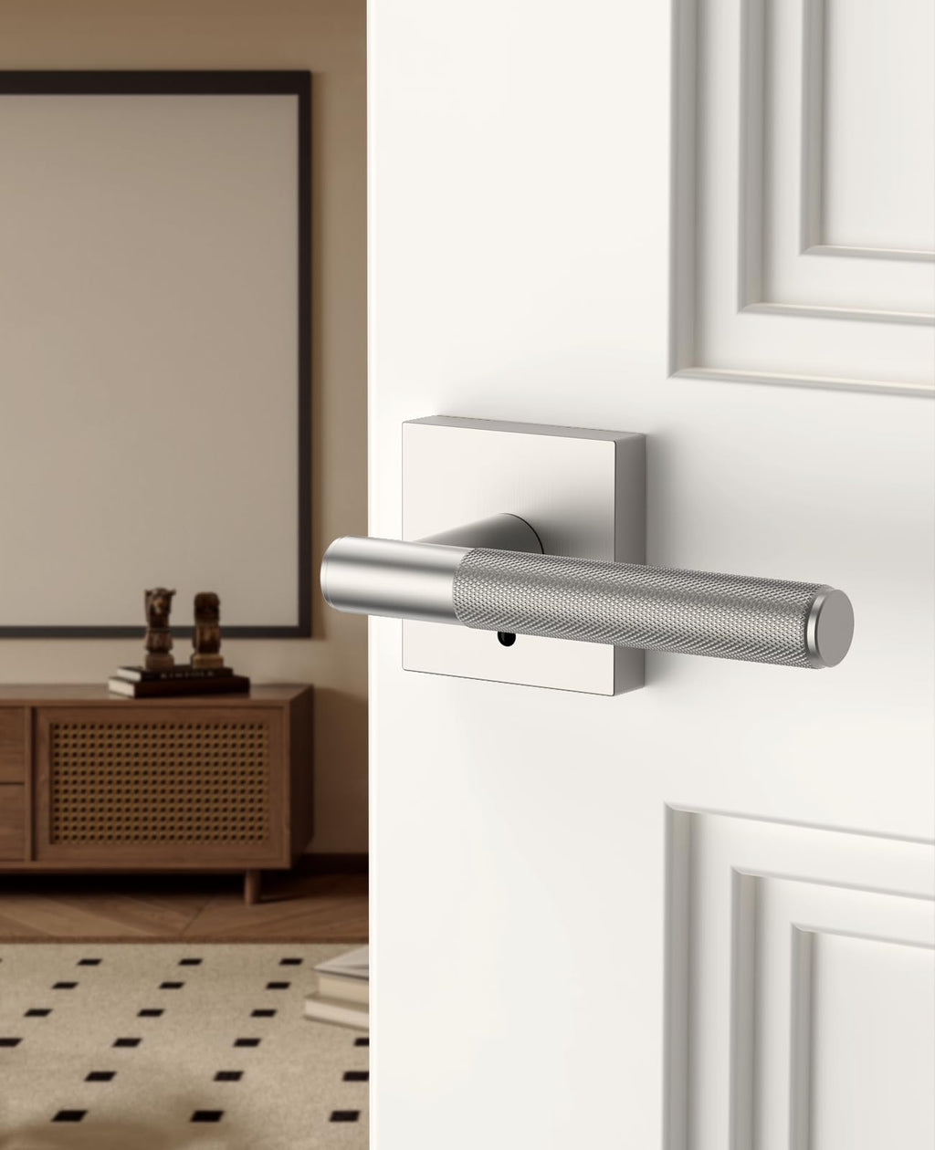 4 Pack Brushed Satin Nickel Interior Door Handles