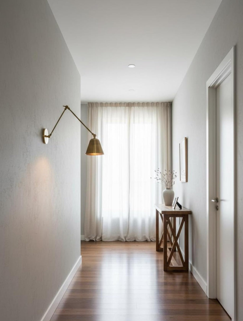 Adjustable Brass Swing Arm Wall Sconce - Mid-Century Modern Wall Light Fixture, Articulating Arm Wall Lamp, Solid