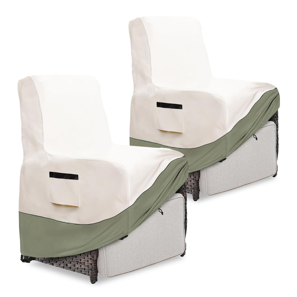 Outdoor Recliner Chair Covers Waterproof, Patio Swivel Chair Covers, 2 Pack