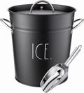 Ice Bucket with Scoop - Stainless Steel Bucket with Handle, Lid and Ice Scooper - 4 Qt. Storage Bin for Ice Cubes