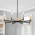 Eight-Light Modern Farmhouse Chandelier Light Fixture for Large Rooms