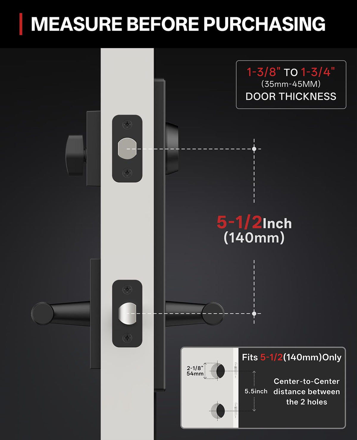 Matte Black Solid Heavy-Duty Knurled Front Door Handle Set with Deadbolt, Architectural Grade Modern Entry Door