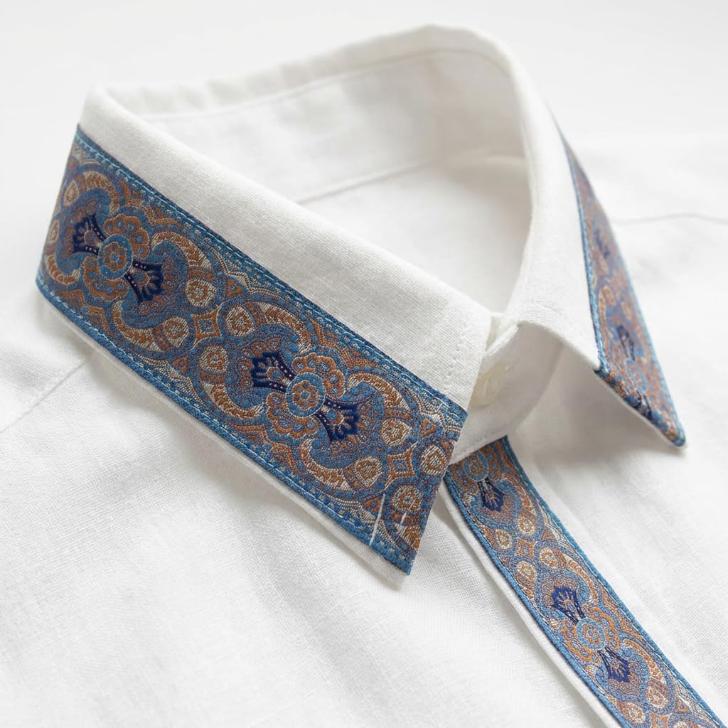 Vintage Boho Jacquard Ribbon Trim, 1.9" Wide Embroidered Fabric Lace for Sewing, DIY Crafts, Clothing - 10 Yards