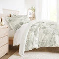 Duvet Cover Set Patterned Microfiber Ultra Soft Bedding in Paradise Toile - Paradise Toile Eucalyptus
