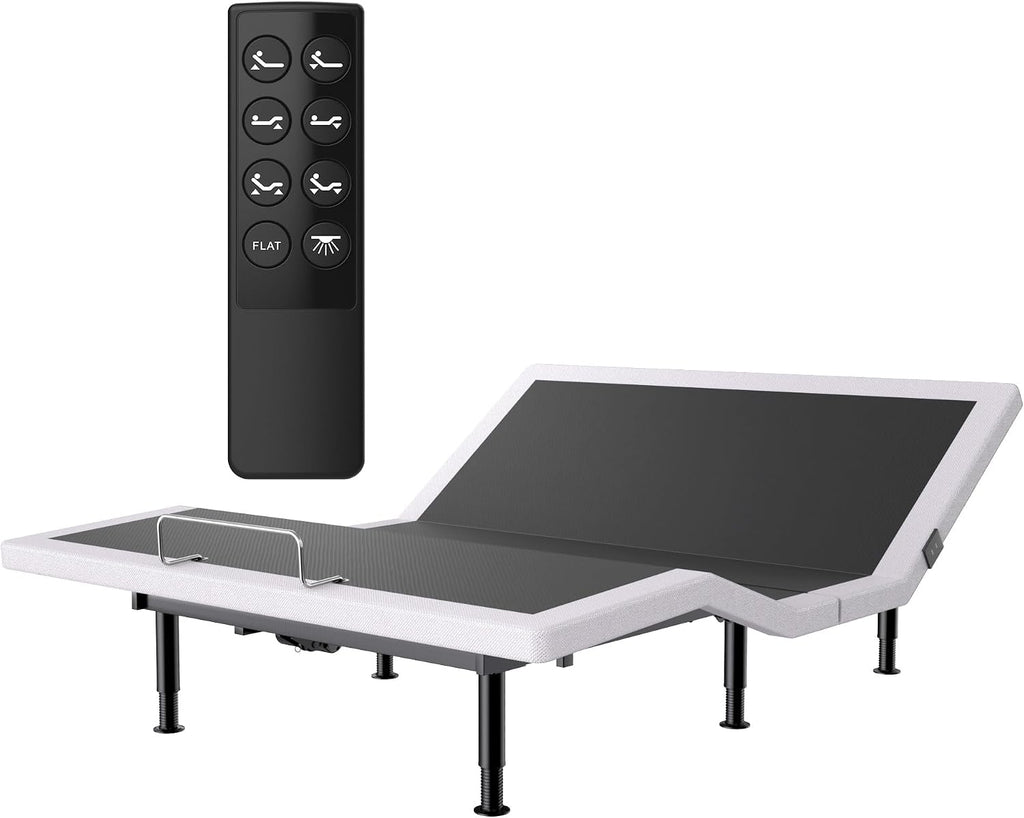 Queen Adjustable Bed Frame with Wireless Remote, Head Foot Incline, USB, Underbed Light - Heavy Duty Platform, Zero