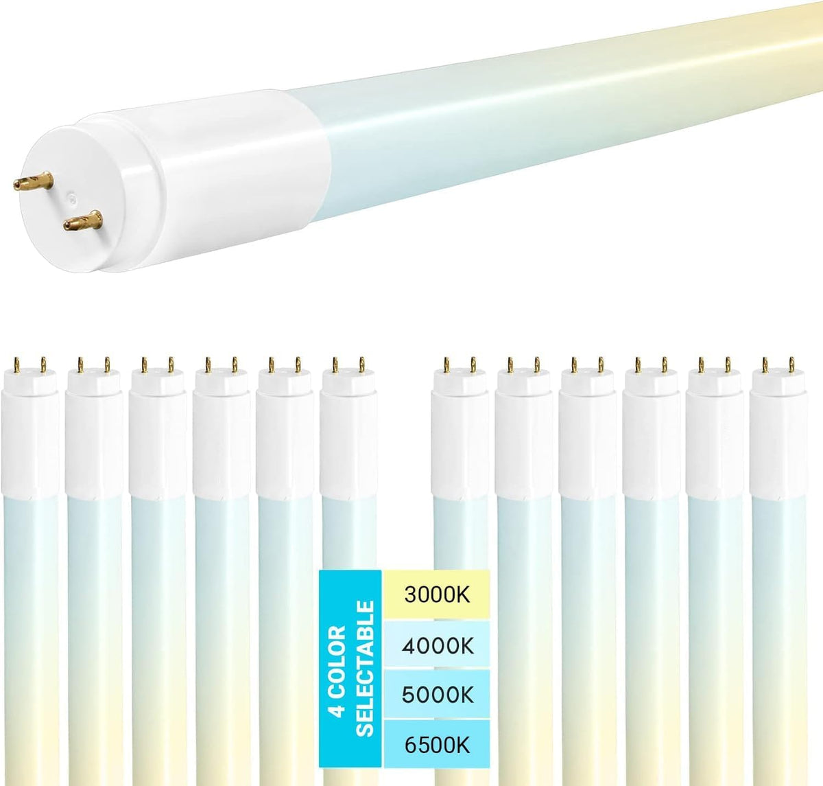 4FT T8 LED Tube Light, Type A+B, 12W/15W/18W/22W, 3000K | 4000K | 5000K | 6500K, Single and Double End Powered, Plug