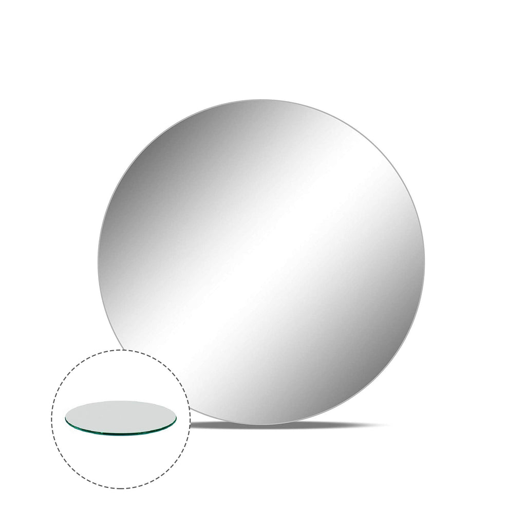 WGV Round Mirror Plate Sets Bulk 10" Diameter, 4.5 mm Thickness, Frameless Sanded Edges, Quality Thick Candle Tray