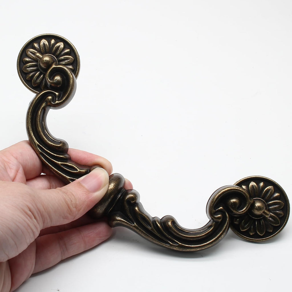 4 Pack Vintage Drawer Pulls 6 in Hole Center Drop Bail Cabinet Pulls