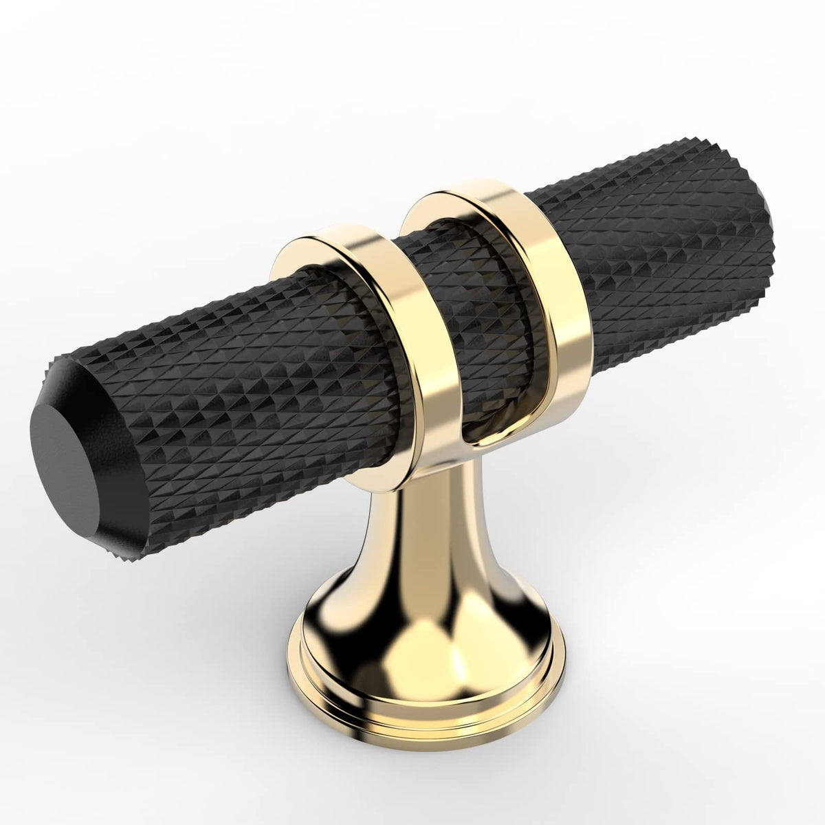 10 Pack Gold and Matte Black Knurled Cabinet Knobs for Dresser Kitchen Knobs for Cabinets Single Hole Cabinet Pulls