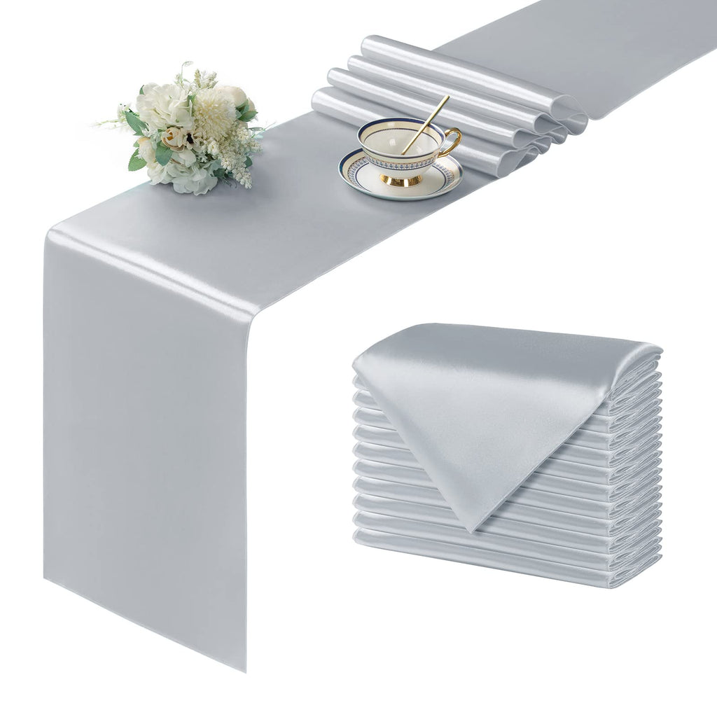 Silver Satin Table Runner 12x108 - 12 Pieces