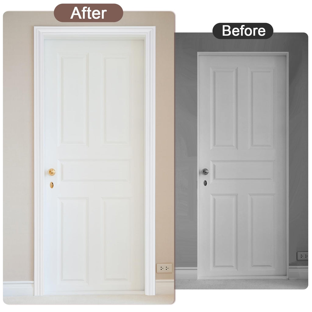 2 Sets Interior Door Frame Casing Trim Molding Kit, Decorative DIY Door Trim Kit, 80" x 30" x 2" White Prefinished