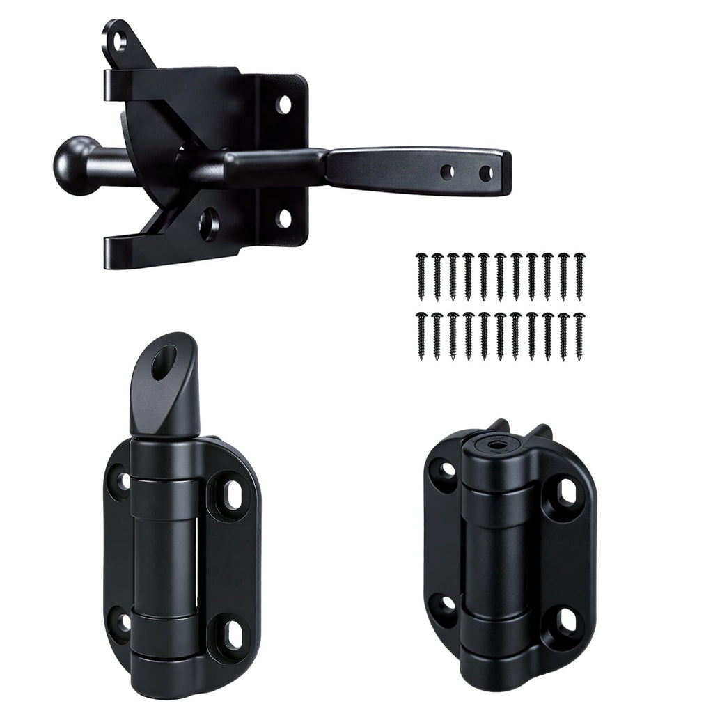 Self-Closing Gate Hinges with Standard Latch Hardware Kit
