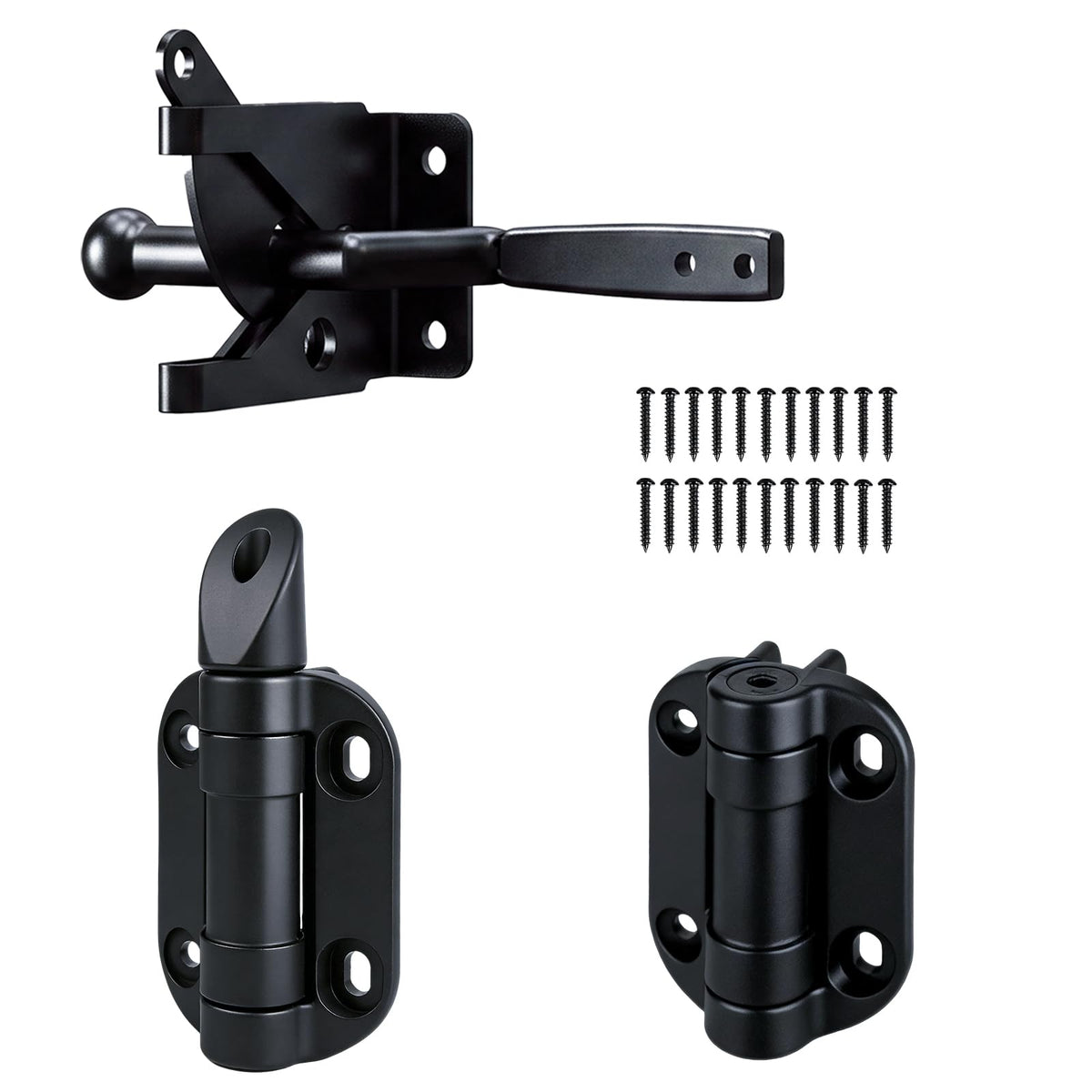 Self-Closing Gate Hinges with Standard Latch Hardware Kit