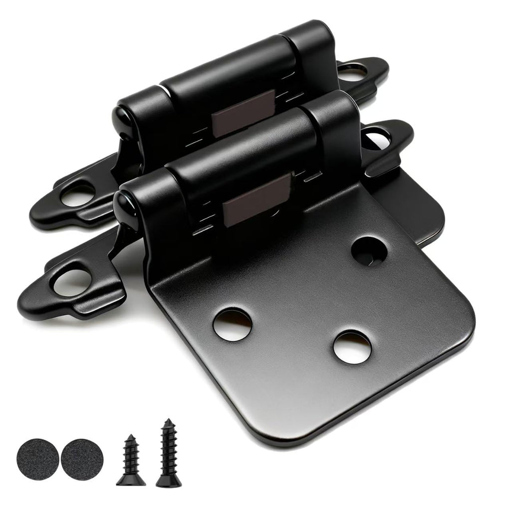 1/2" Overlay Black Cabinet Hinges 36 Pack Self Closing Cabinet Hinges