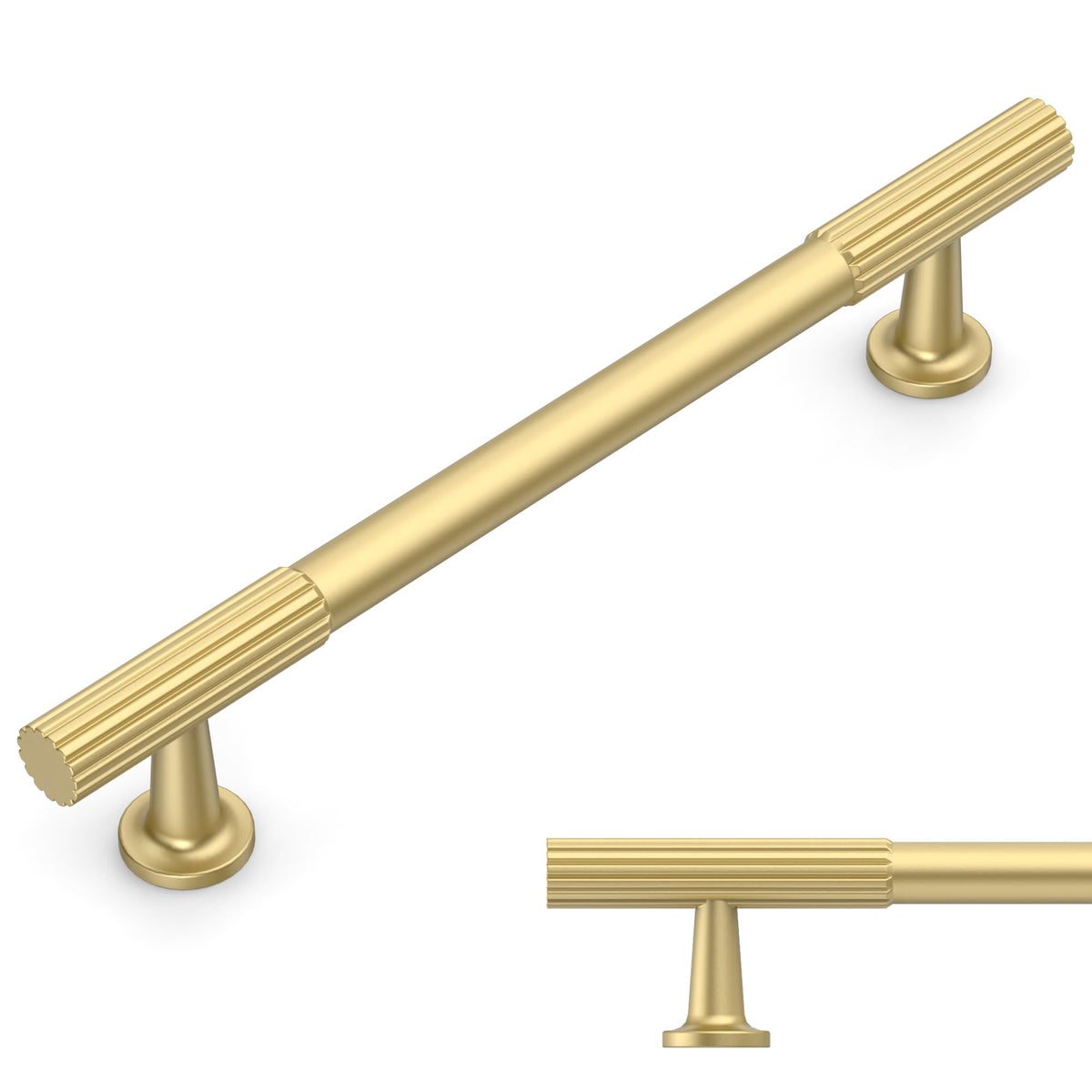 10 Pack Brushed Gold Cabinet Pulls 5"