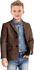 Boys Blazer Retro Herringbone Sport Coat Classic Wedding Casual Jacket
