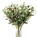 5 Pack Olive Branches Artificial Plants Greenery Stems Olive Leaves Fake Fruits Silk Plants