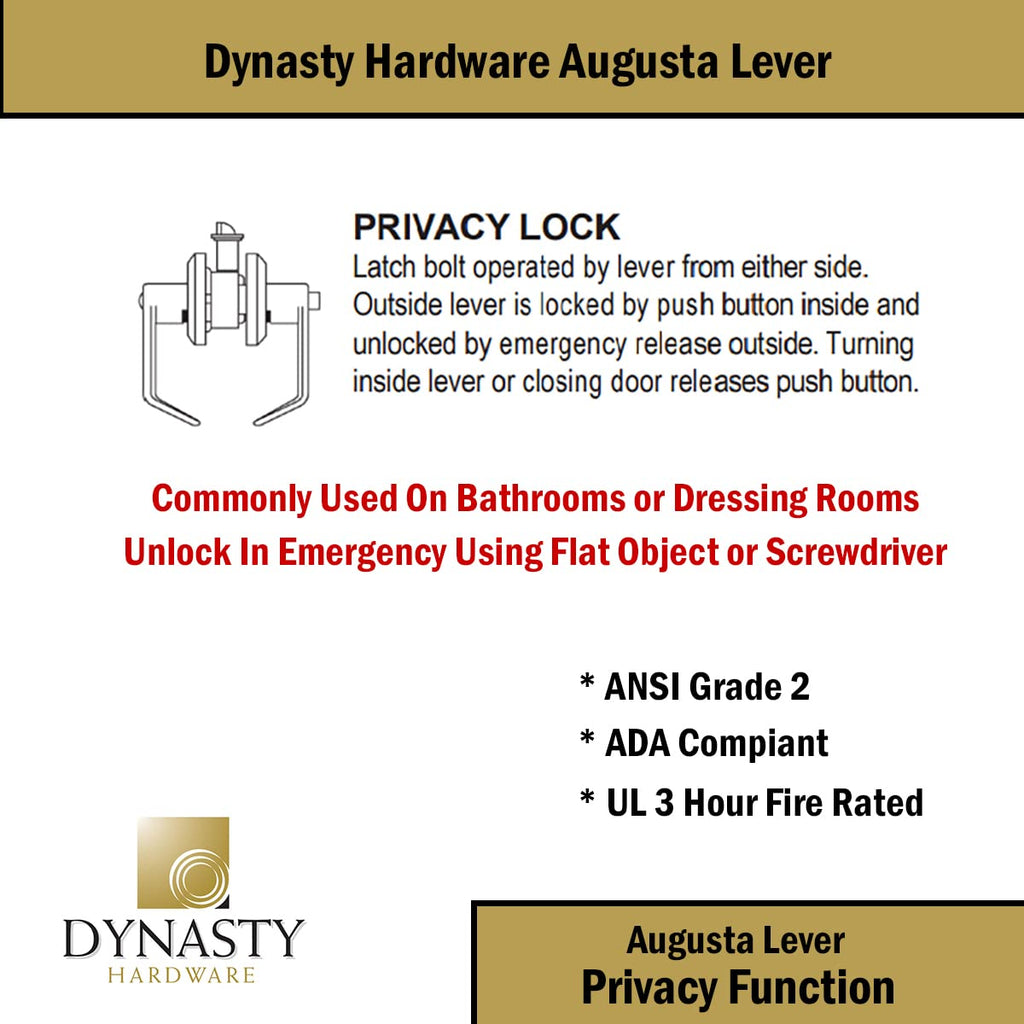 Augusta Passage Lever Set, ADA, Grade 2, Satin Chrome