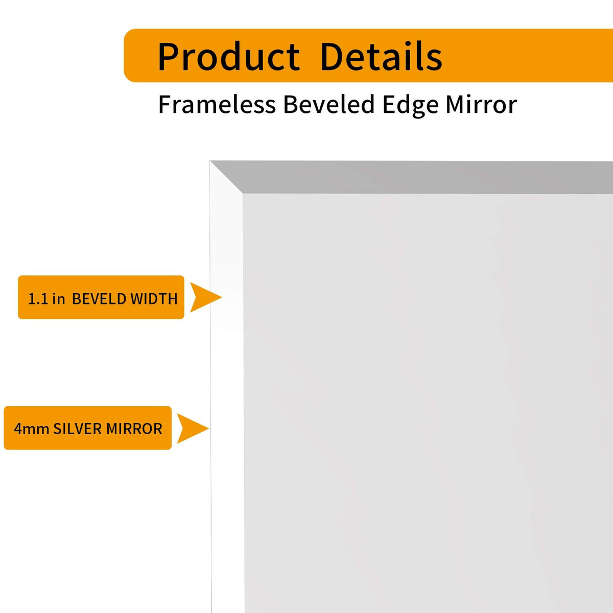 24x24 Frameless Square Bathroom Mirror