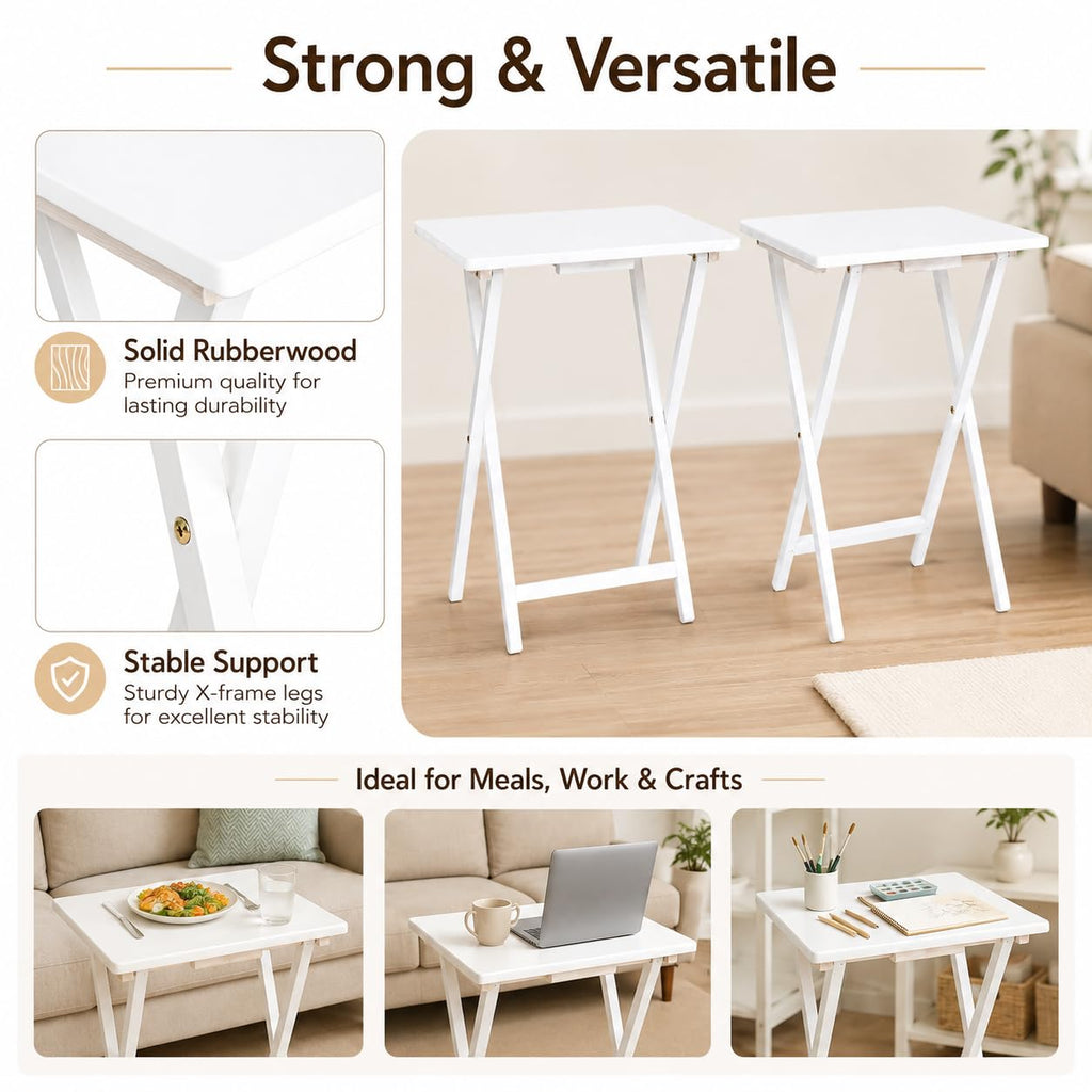 TV Tray Table Set of 2, Portable Laptop Stand for Indoor/Outdoor