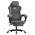 Gaming Chair with Footrest, Game Chair with Lumbar and Headrest Massage Support for Adults, Ergonomic Fabric High