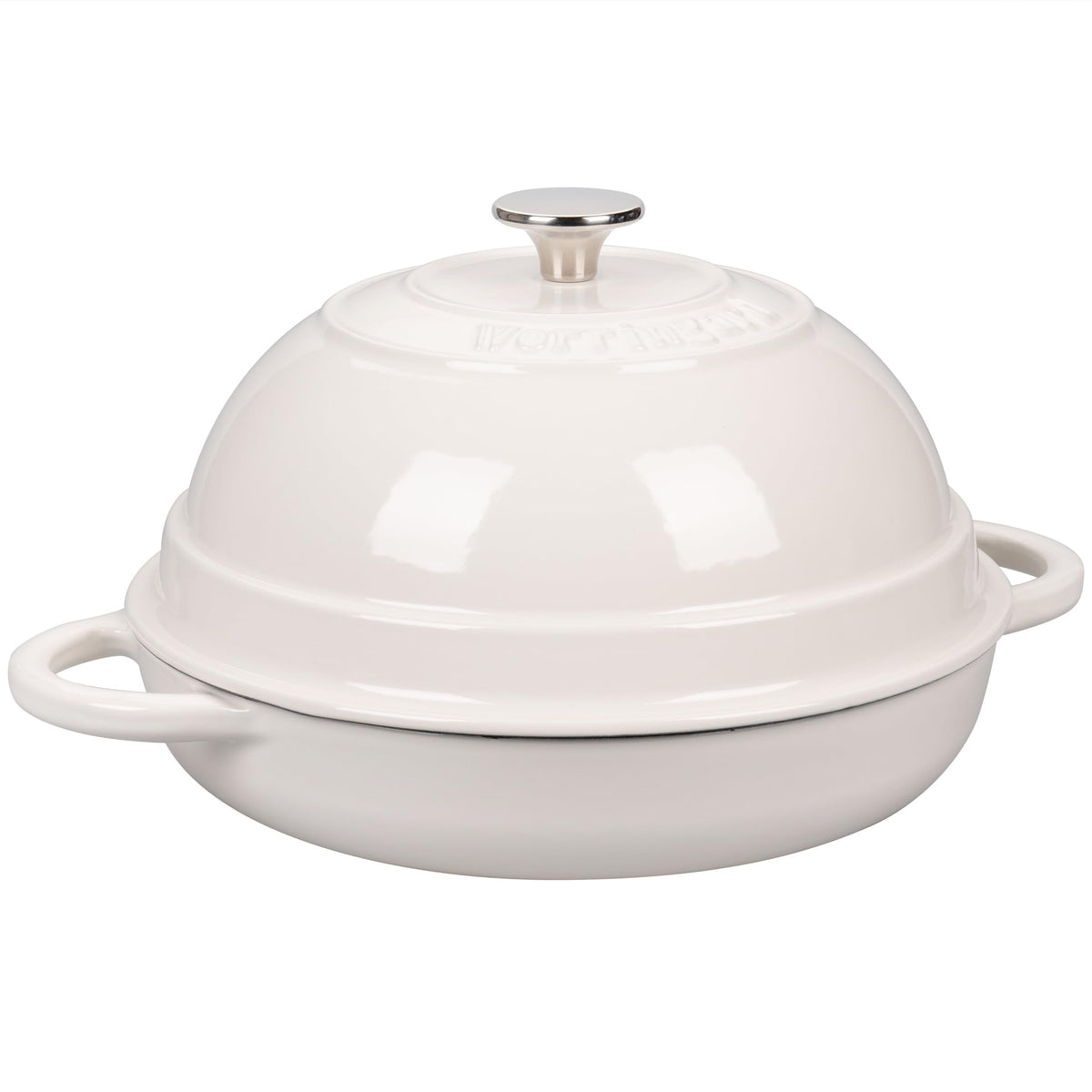 Cast Iron Enameled Dutch Oven Pot with Lid for Bread Baking, Bread Oven, 6 Quart, White