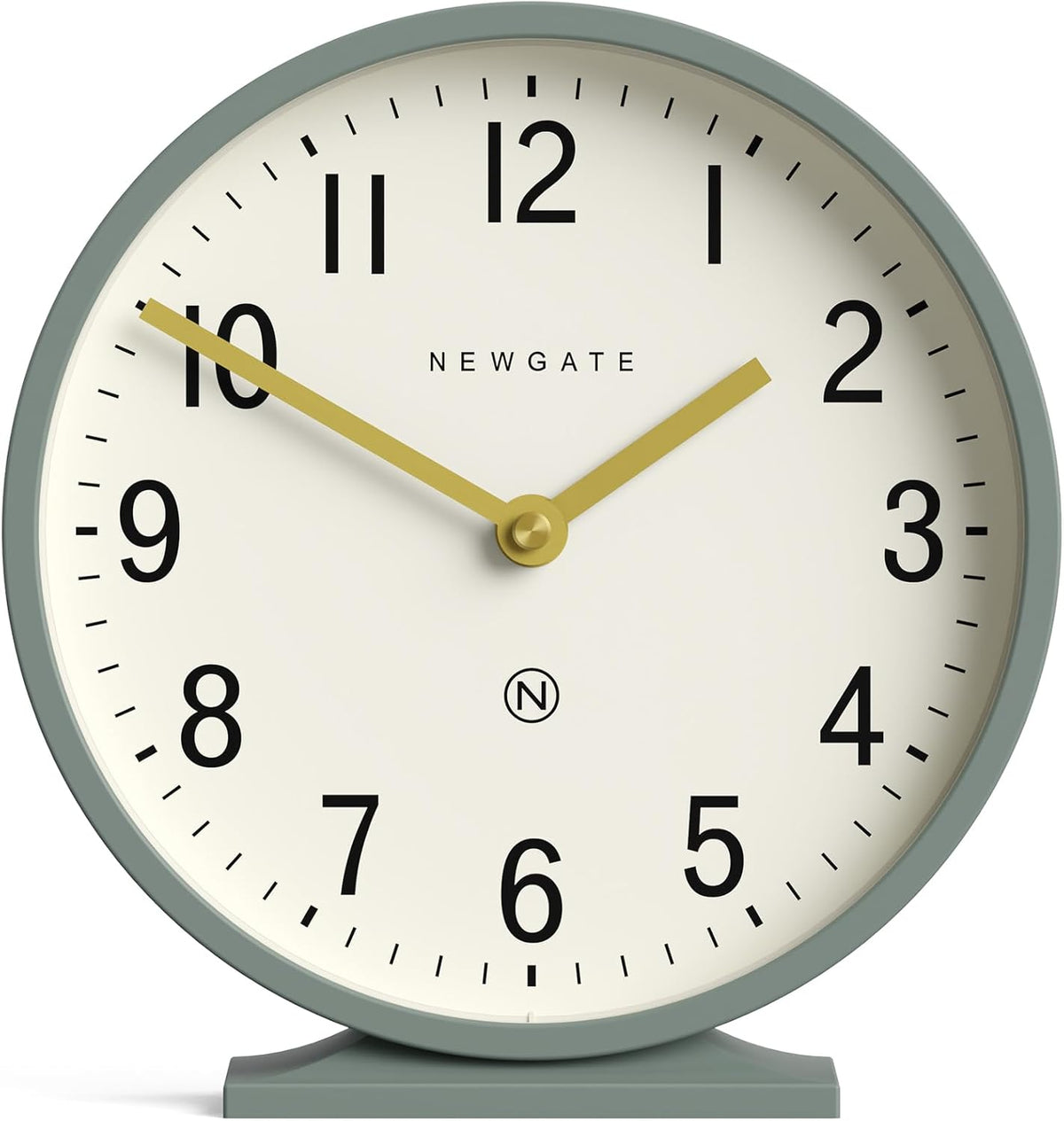 Q Mantel Clock | Modern Classic Round Mantel Clock | Asparagus Green | Contemporary Style for Mantel, Desk