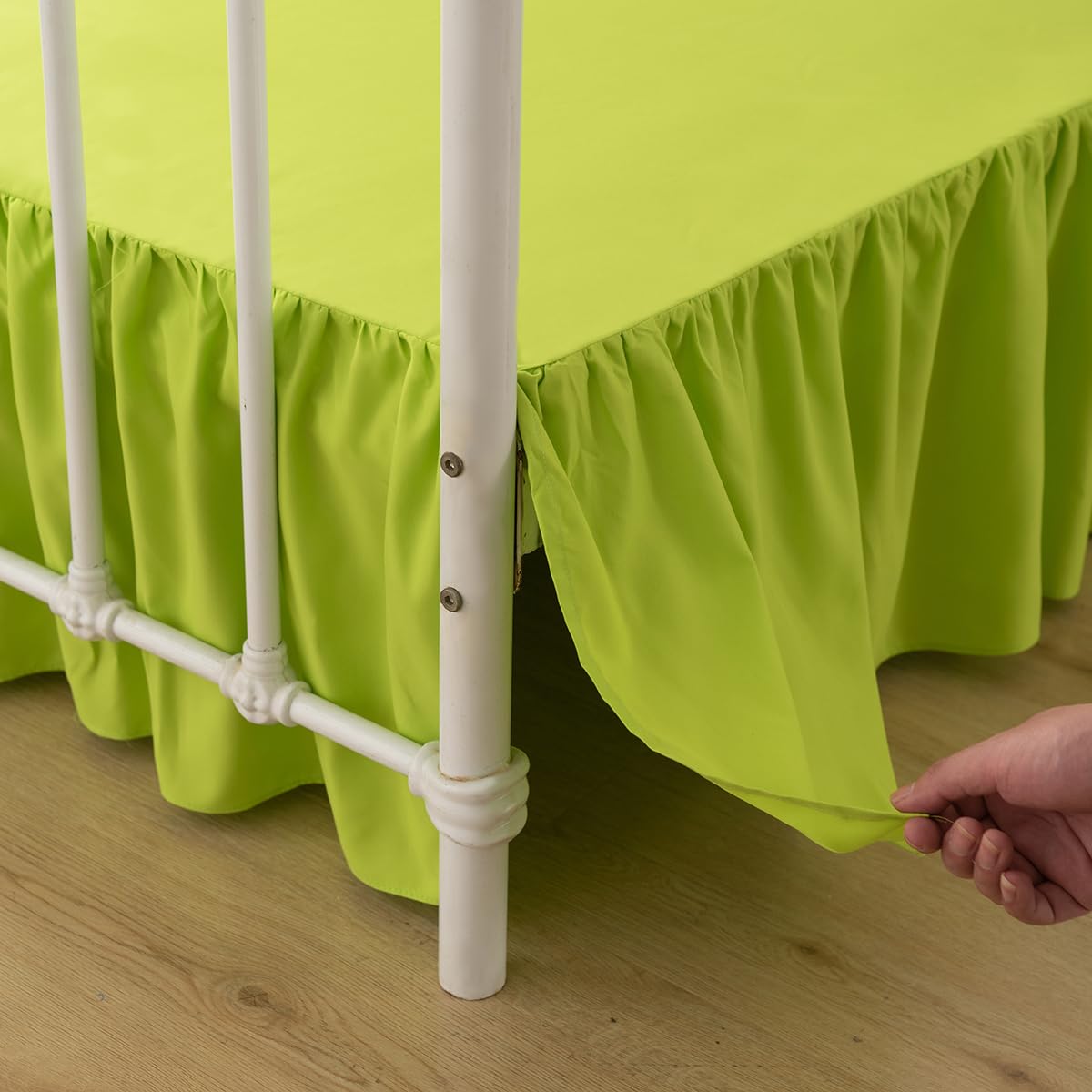 Bed Skirt Ruffled Bed Skirt with Split Corners, 14 Inch Drop Dust Ruffle Bed Skirts with Platform, Gathered