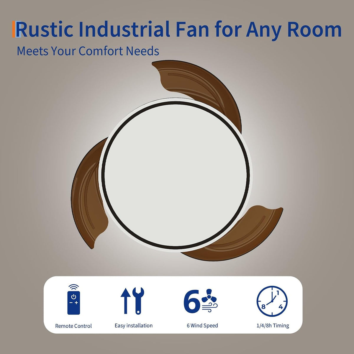 42in Retractable Ceiling Fan with Light Invisible Blades Remote
