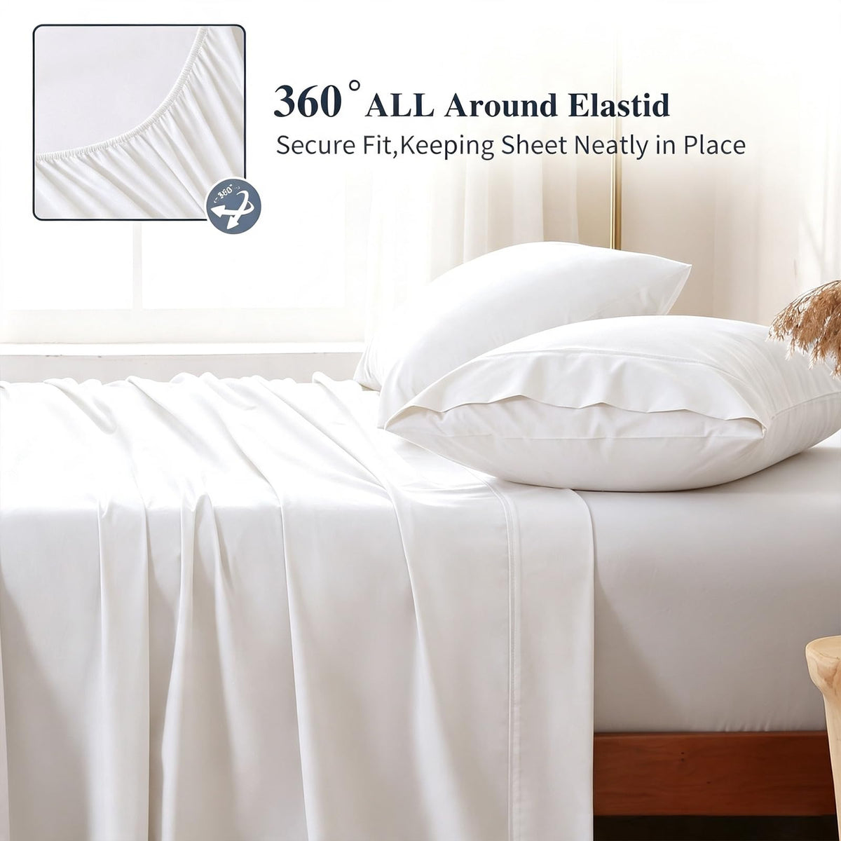 Washed Cotton Sheets, Linen-Like Texture, 16" Deep Pocket