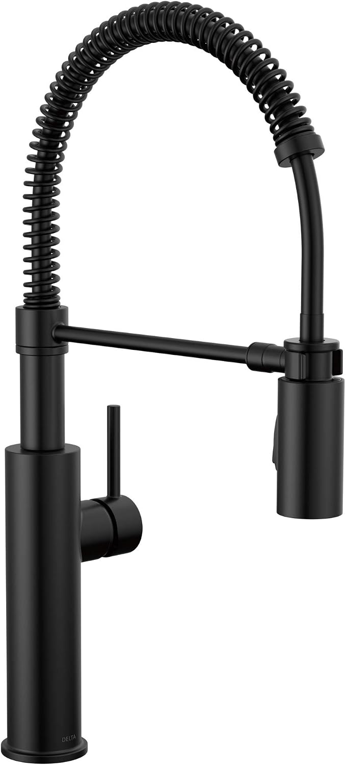 Antoni Pro Style Commercial Kitchen Faucet with Pull Down Sprayer, Single Hole Matte Black Kitchen Sink Faucet