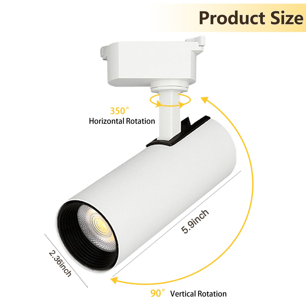 Plug in J&L Type LED Track Lighting Kits Dimmable Adjustable Angle Heads